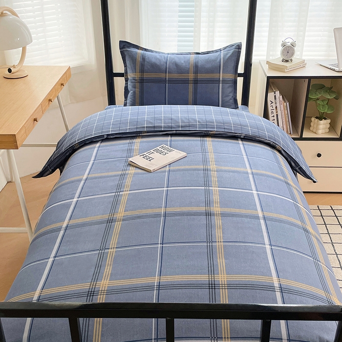 91家纺网 家纺一手货源 找家纺 锦润 2025新款印花12868全棉学生宿舍三件套纯棉六件套青涩时光