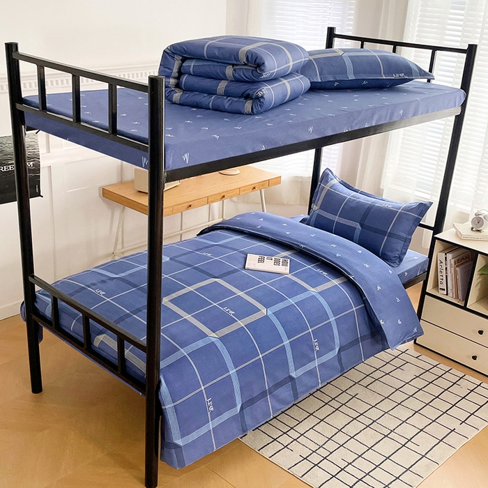 91家纺网 家纺一手货源 找家纺 锦润 2025新款印花12868全棉学生宿舍三件套纯棉六件套简爱