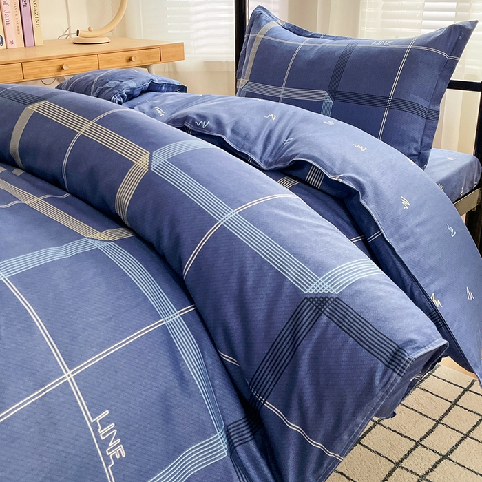 91家纺网 家纺一手货源 找家纺 锦润 2025新款印花12868全棉学生宿舍三件套纯棉六件套简爱