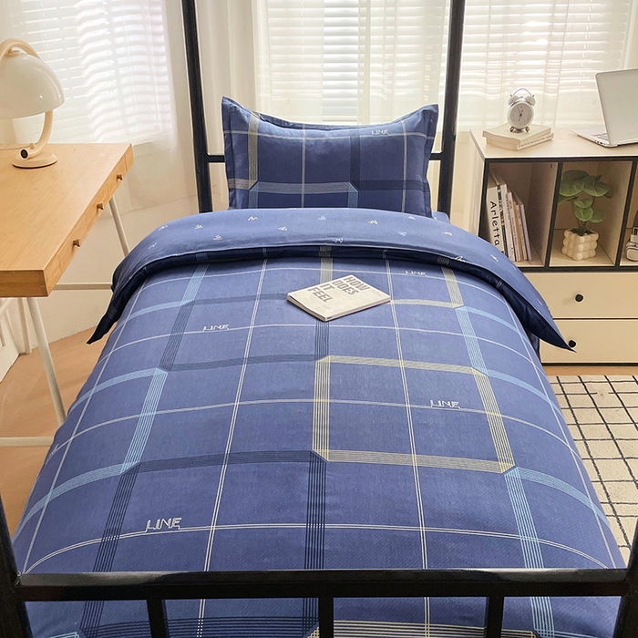 91家纺网 家纺一手货源 找家纺 锦润 2025新款印花12868全棉学生宿舍三件套纯棉六件套简爱