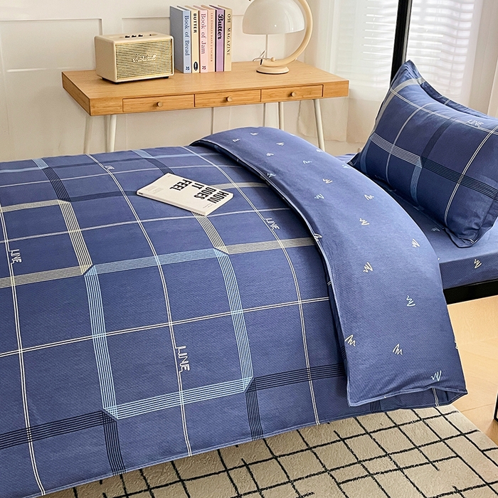 91家纺网 家纺一手货源 找家纺 锦润 2025新款印花12868全棉学生宿舍三件套纯棉六件套简爱