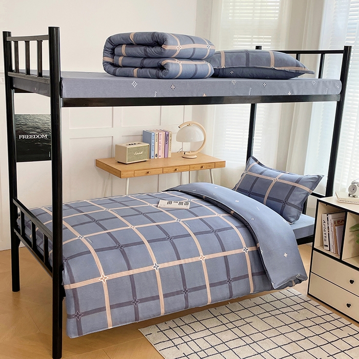 锦润 2025新款印花12868全棉学生宿舍三件套纯棉六件套艾尚-灰