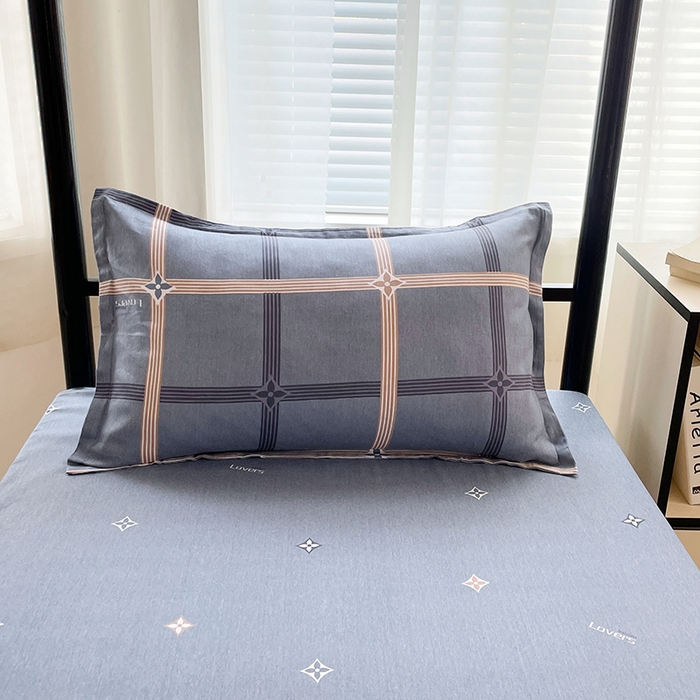 91家纺网 家纺一手货源 找家纺 锦润 2025新款印花12868全棉学生宿舍三件套纯棉六件套艾尚-灰