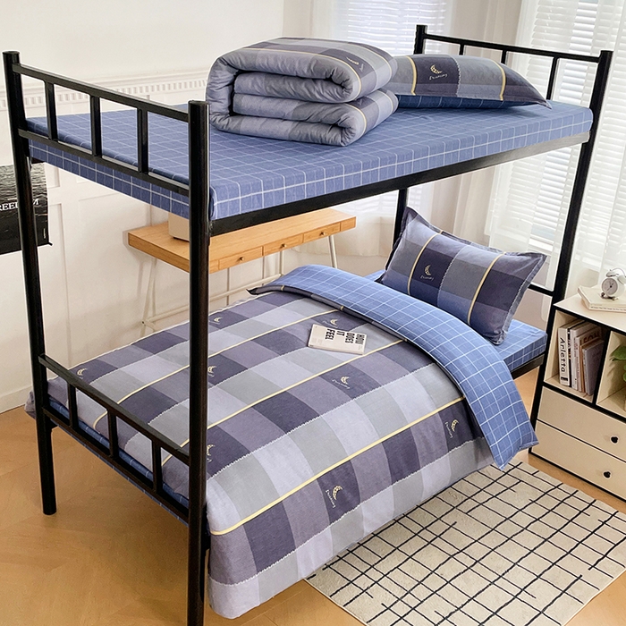 91家纺网 家纺一手货源 找家纺 锦润 2025新款印花12868全棉学生宿舍三件套纯棉六件套达芬奇-灰