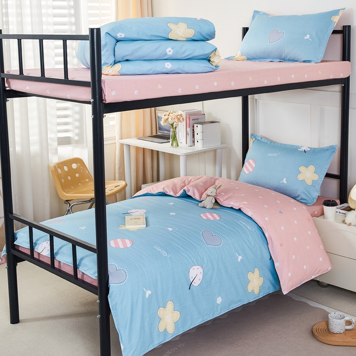 91家纺网 家纺一手货源 找家纺 （总）锦润家纺2025新款全棉13372学生三件套纯棉宿舍六件套