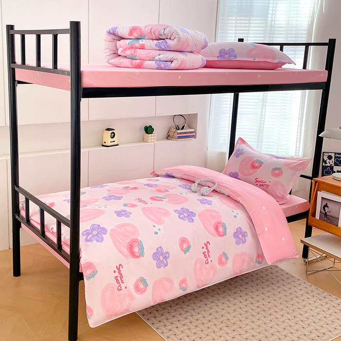 91家纺网 家纺一手货源 找家纺 （总）锦润家纺2025新款全棉13372学生三件套纯棉宿舍六件套