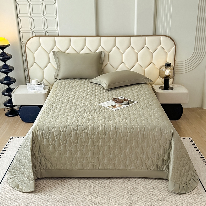 91家纺网 家纺一手货源 找家纺 金喜 2025新款高档100支全棉枕套纯棉宽边枕头套枕头罩 绿墨