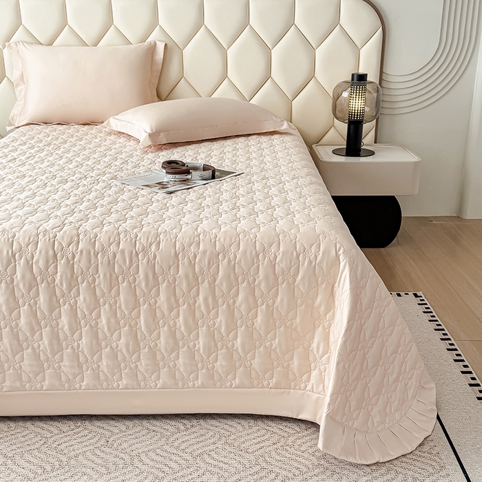 91家纺网 家纺一手货源 找家纺 金喜 2025新款高档100支全棉枕套纯棉宽边枕头套枕头罩 杏粉