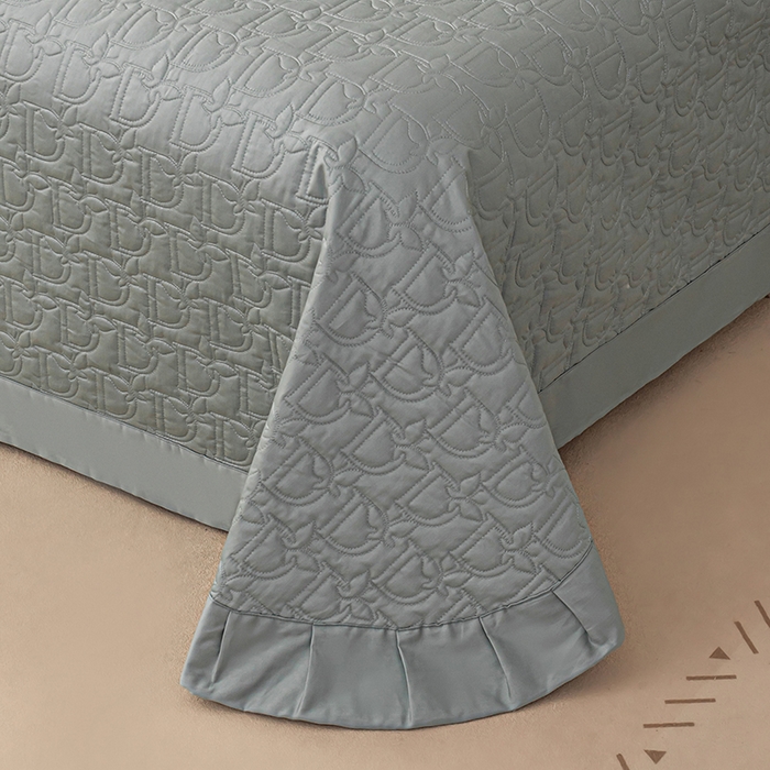 91家纺网 家纺一手货源 找家纺 金喜 2025新款高档100支全棉枕套纯棉宽边枕头套枕头罩 木槿绿