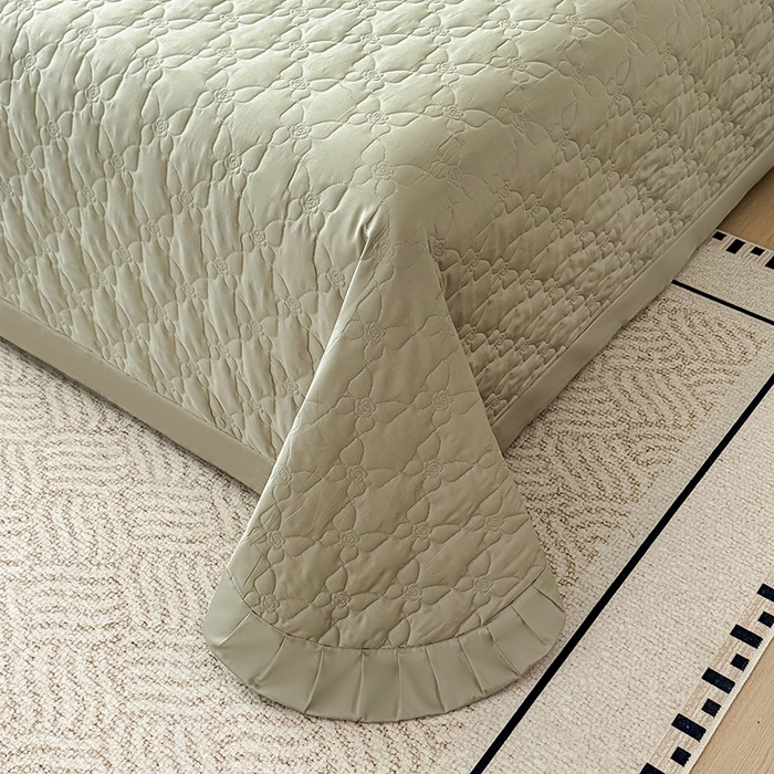 91家纺网 家纺一手货源 找家纺 金喜 2025新款高档100支全棉枕套纯棉宽边枕头套枕头罩 绿墨