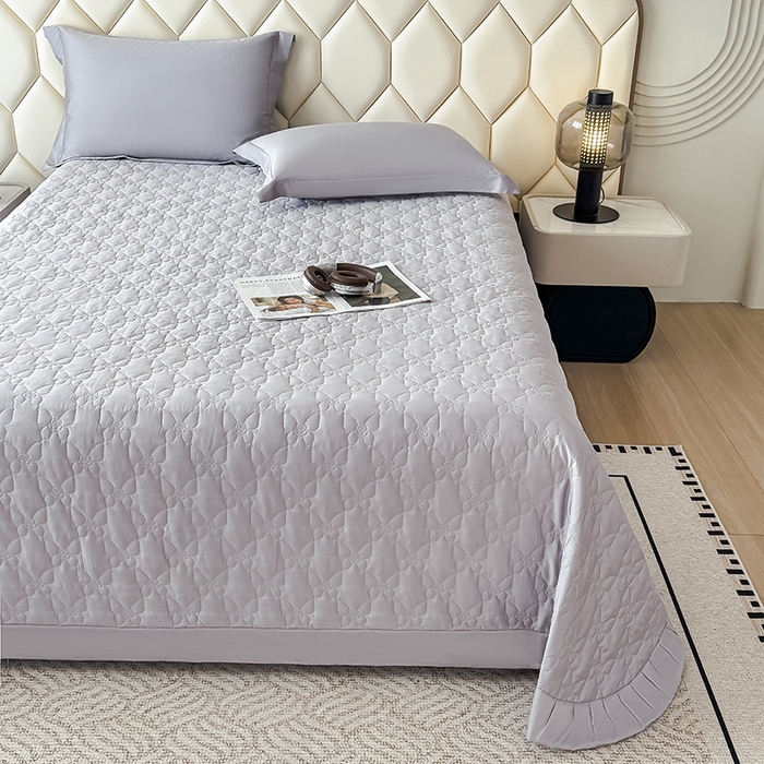 91家纺网 家纺一手货源 找家纺 金喜 2025新款高档100支全棉枕套纯棉宽边枕头套枕头罩 灰紫