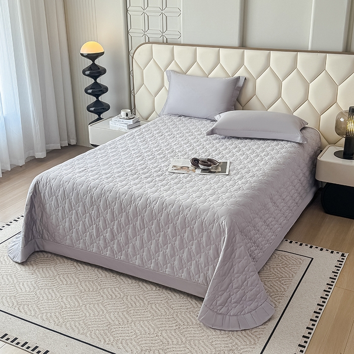 91家纺网 家纺一手货源 找家纺 金喜 2025新款高档100支全棉枕套纯棉宽边枕头套枕头罩 灰紫