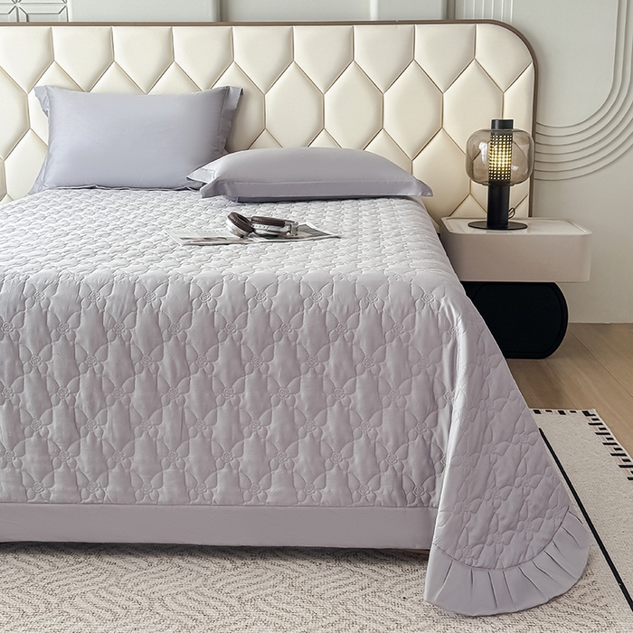 91家纺网 家纺一手货源 找家纺 金喜 2025新款高档100支全棉枕套纯棉宽边枕头套枕头罩 灰紫