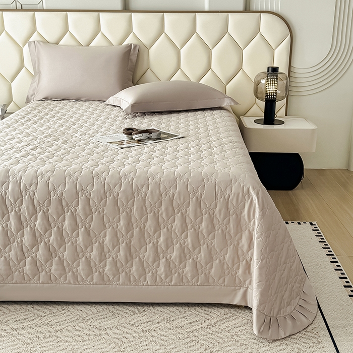 91家纺网 家纺一手货源 找家纺 金喜 2025新款高档100支全棉枕套纯棉宽边枕头套枕头罩 灰粉