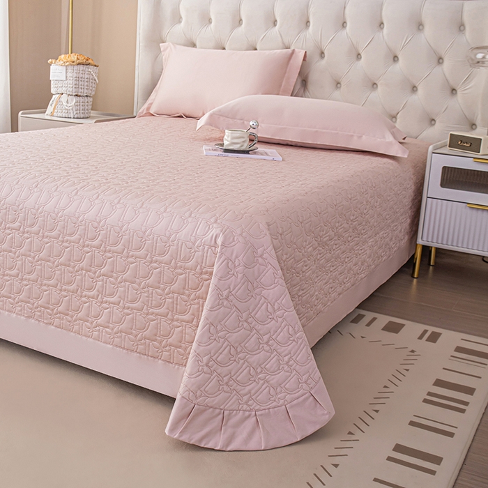 91家纺网 家纺一手货源 找家纺 金喜 2025新款高档100支全棉枕套纯棉宽边枕头套枕头罩 白桃粉