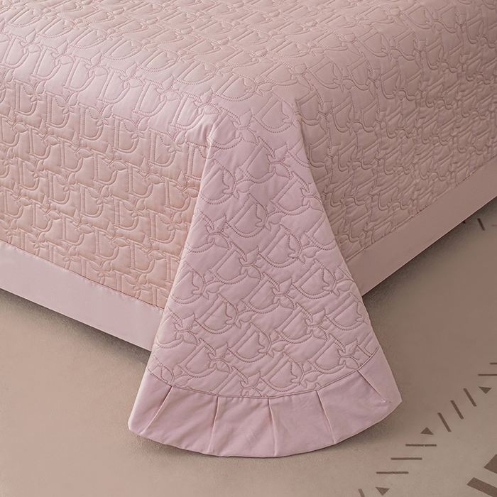 91家纺网 家纺一手货源 找家纺 金喜 2025新款高档100支全棉枕套纯棉宽边枕头套枕头罩 白桃粉