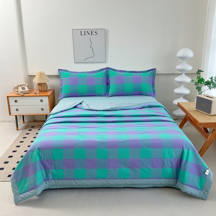 91家纺网 家纺一手货源 找家纺 （总）价格下调三沁2025最新A类大豆纤维全棉色织水洗棉夏被四件套夏凉被空调被子无印良品