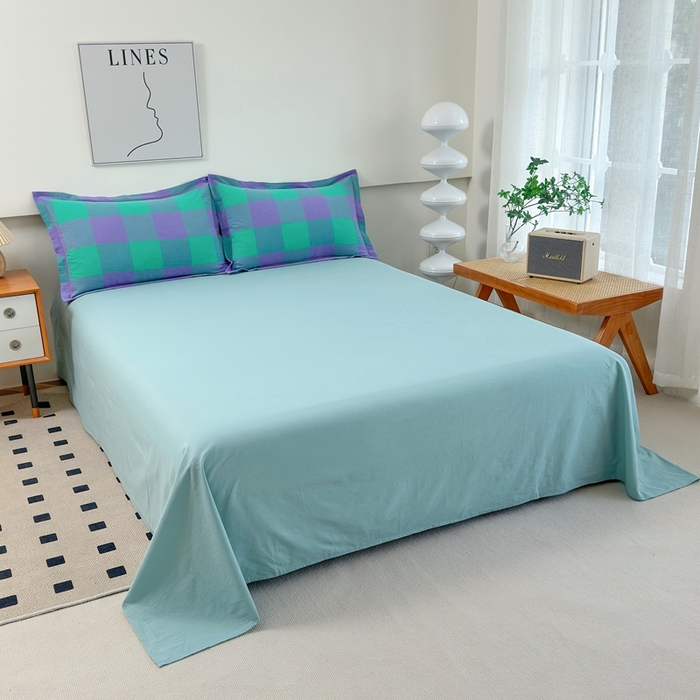 91家纺网 家纺一手货源 找家纺 价格下调三沁2025最新A类大豆纤维全棉色织水洗棉夏被四件套夏凉被空调被子无印良品 绿野仙踪大格