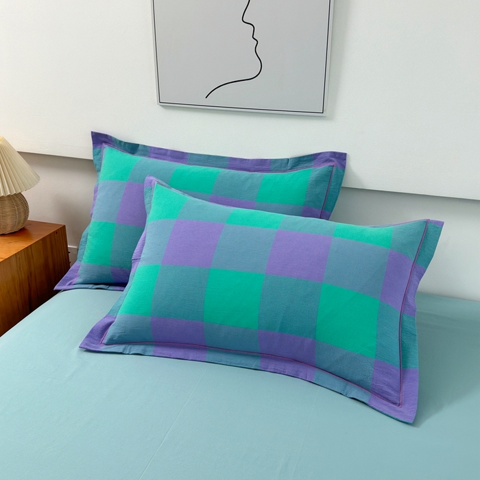 91家纺网 家纺一手货源 找家纺 价格下调三沁2025最新A类大豆纤维全棉色织水洗棉夏被四件套夏凉被空调被子无印良品 绿野仙踪大格