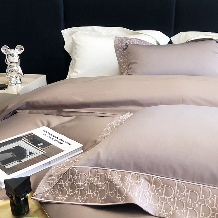 91家纺网 家纺一手货源 找家纺 （总）佳汐蓝 2023新款140支长绒棉绣边款四件套劳伦斯系列