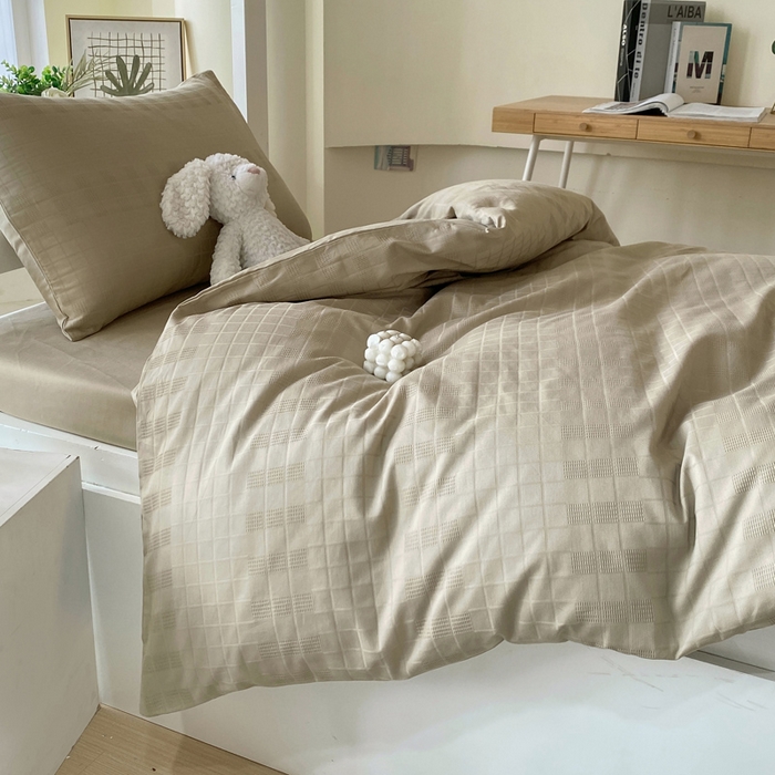 91家纺网 家纺一手货源 找家纺 （总）金鑫汇 2025新款纯色提花三件套