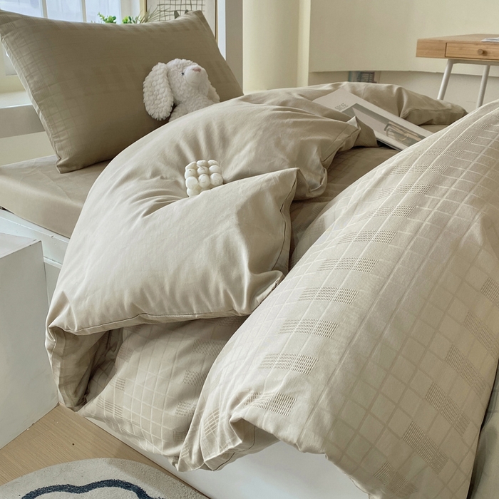 91家纺网 家纺一手货源 找家纺 （总）金鑫汇 2025新款纯色提花三件套