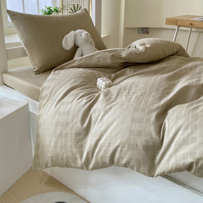 91家纺网 家纺一手货源 找家纺 （总）金鑫汇 2025新款纯色提花三件套