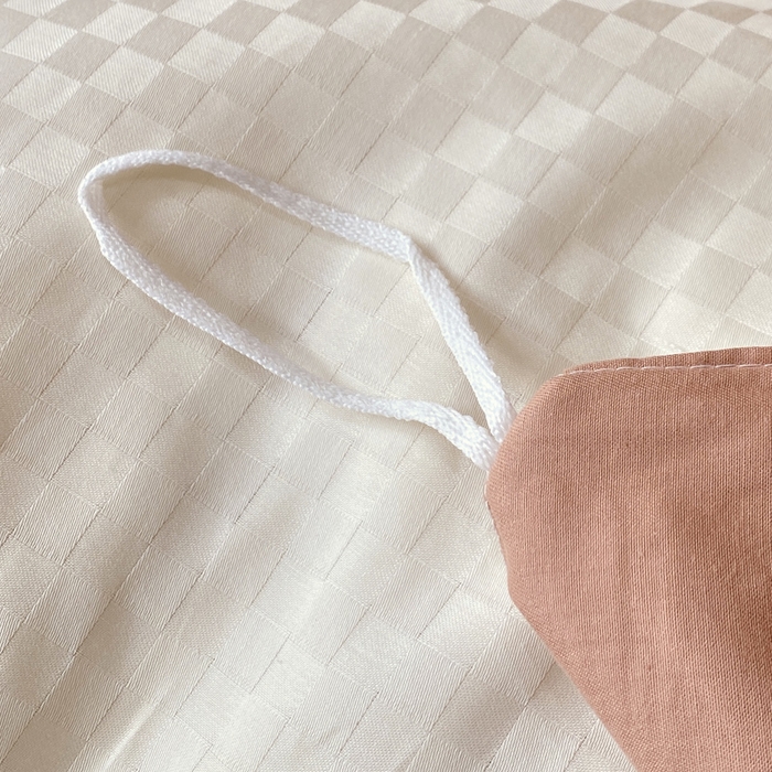 91家纺网 家纺一手货源 找家纺 金鑫汇 2025新款纯色提花三件套 奶昔白+咖