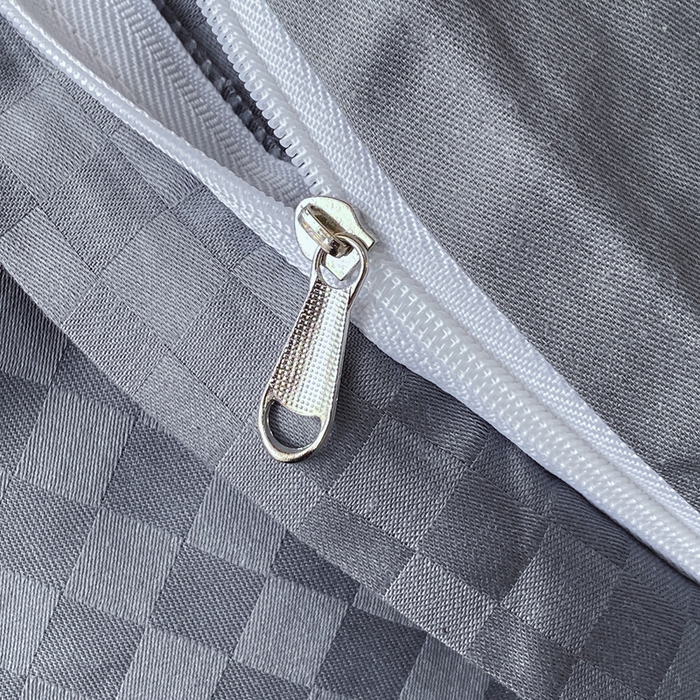 91家纺网 家纺一手货源 找家纺 金鑫汇 2025新款纯色提花三件套 深灰