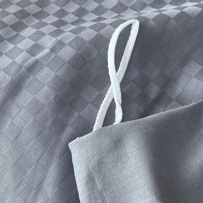 91家纺网 家纺一手货源 找家纺 金鑫汇 2025新款纯色提花三件套 深灰