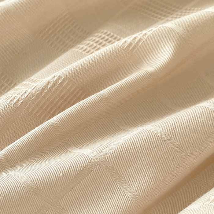 91家纺网 家纺一手货源 找家纺 金鑫汇 2025新款纯色提花三件套 纵横阡陌