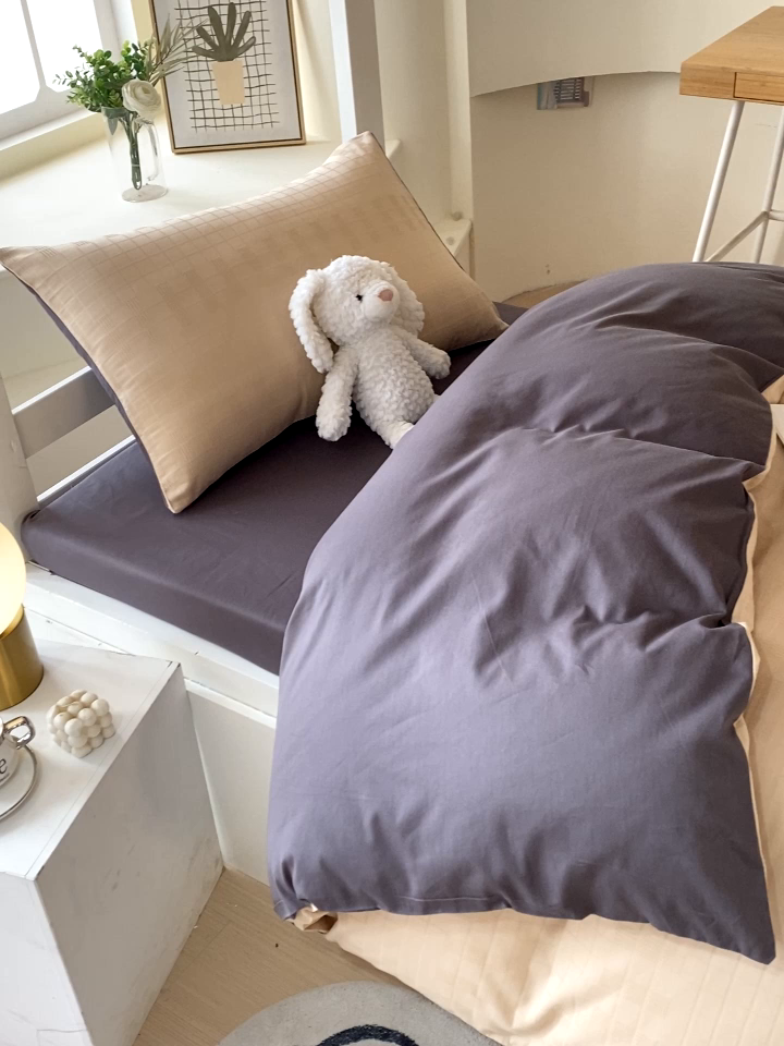 91家纺网 家纺一手货源 找家纺 金鑫汇 2025新款纯色提花三件套 纵横阡陌