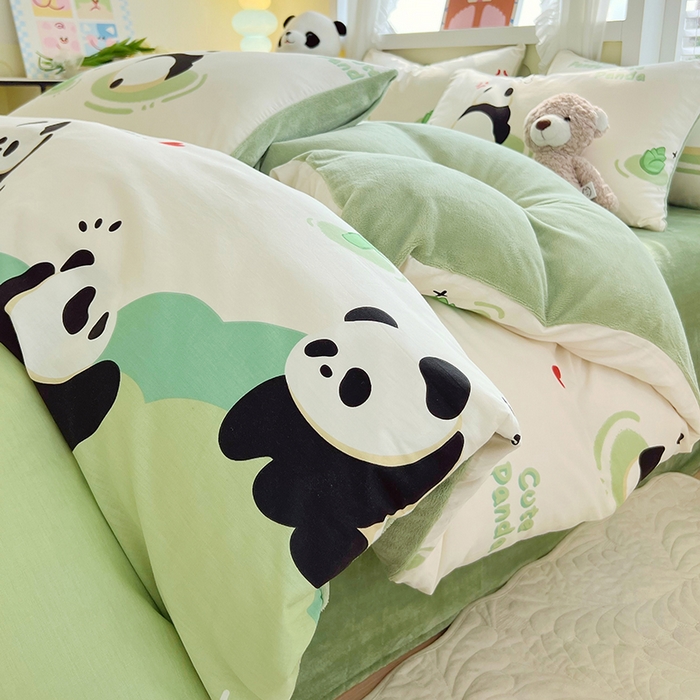 91家纺网 家纺一手货源 找家纺 （总）金鑫汇家纺 2025新款全棉纯棉棉加豆豆绒棉加绒系列四件套