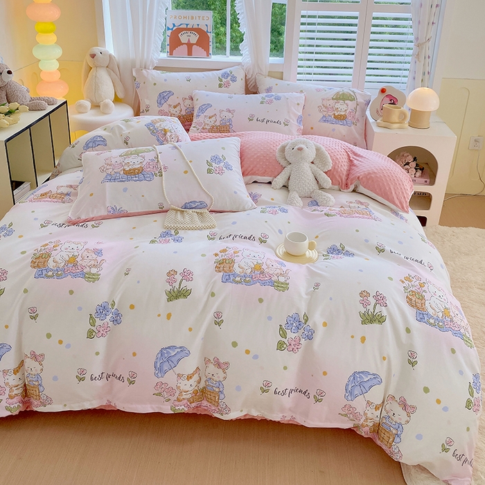 91家纺网 家纺一手货源 找家纺 金鑫汇家纺 2025新款全棉纯棉棉加豆豆绒棉加绒系列四件套 棉加豆豆绒-喵喵日记