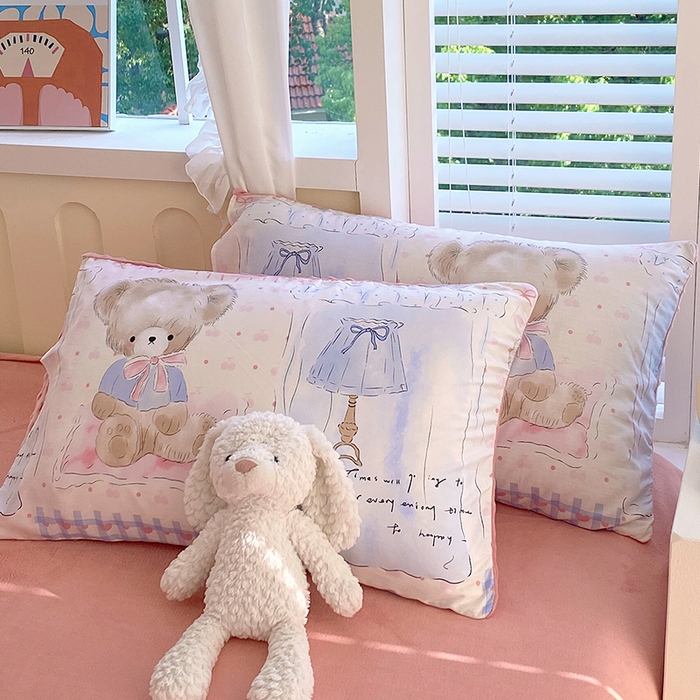 91家纺网 家纺一手货源 找家纺 金鑫汇家纺 2025新款全棉纯棉棉加豆豆绒棉加绒系列四件套 棉加豆豆绒-熊熊精灵