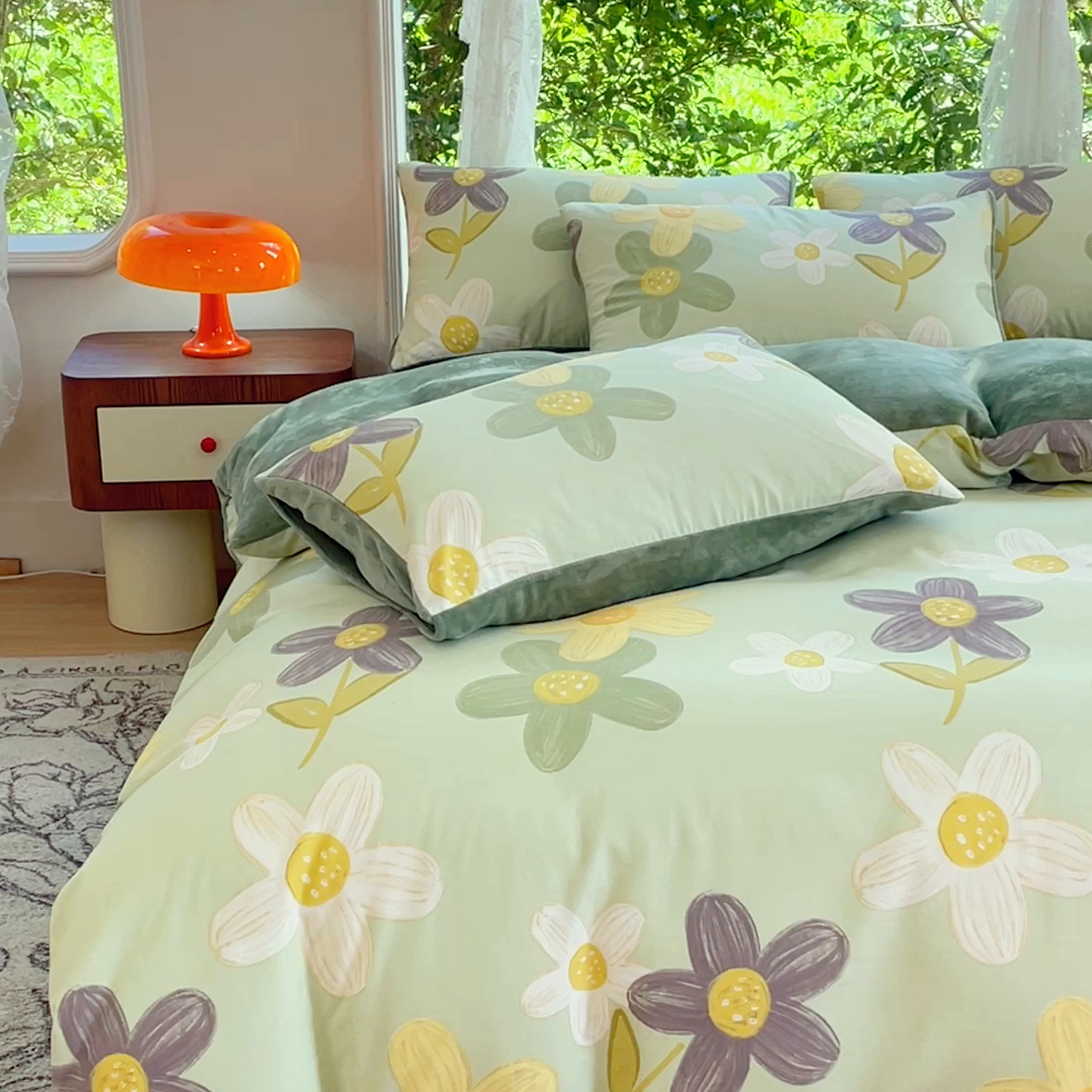 91家纺网 家纺一手货源 找家纺 金鑫汇家纺 2025新款全棉纯棉棉加豆豆绒棉加绒系列四件套 棉加绒-棉加绒-五彩缤纷