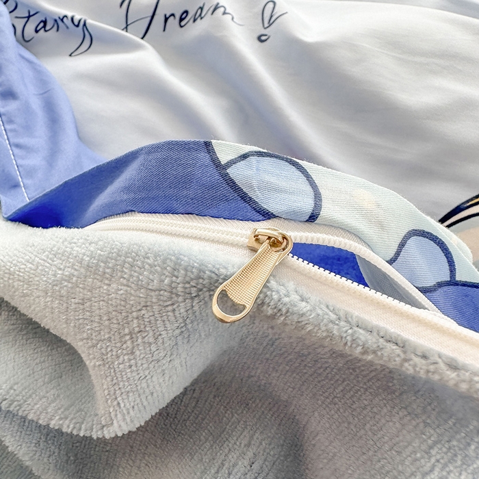 91家纺网 家纺一手货源 找家纺 金鑫汇家纺 2025新款全棉纯棉棉加豆豆绒棉加绒系列四件套 棉加绒-翱翔太空