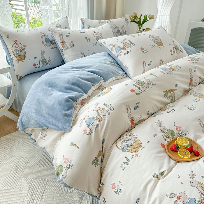 91家纺网 家纺一手货源 找家纺 金鑫汇家纺 2025新款全棉纯棉棉加豆豆绒棉加绒系列四件套 棉加绒-收获满满