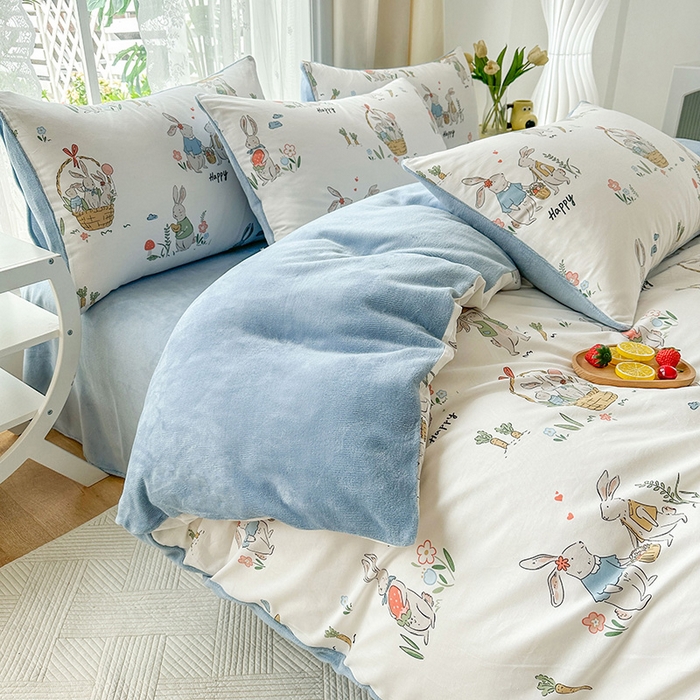 91家纺网 家纺一手货源 找家纺 金鑫汇家纺 2025新款全棉纯棉棉加豆豆绒棉加绒系列四件套 棉加绒-收获满满