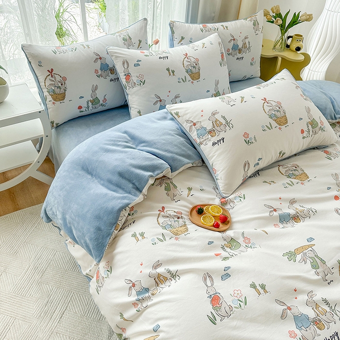 91家纺网 家纺一手货源 找家纺 金鑫汇家纺 2025新款全棉纯棉棉加豆豆绒棉加绒系列四件套 棉加绒-收获满满