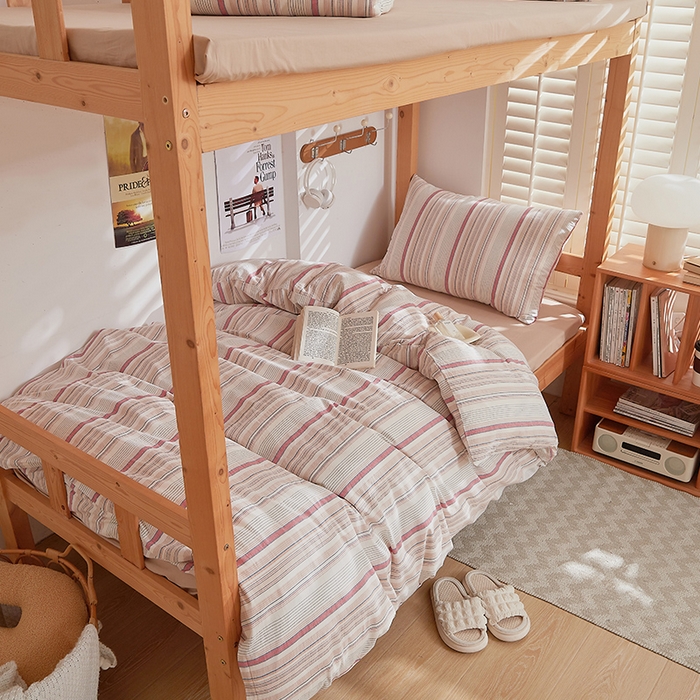 91家纺网 家纺一手货源 找家纺 DoDo 兜兜 2025新款全棉纯棉水洗棉学生三件套【可定做尺寸】    米拉-棕