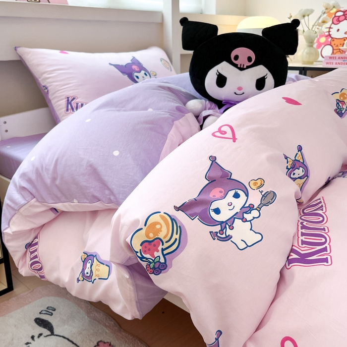 91家纺网 家纺一手货源 找家纺 （总）暮思家居 2025新款三丽鸥授权全棉少女印花系列学生宿舍三件套四件套