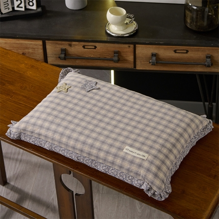 91家纺网 家纺一手货源 找家纺 （总）仁宇枕业 2025新款新品双层纱格子小星星全荞麦枕头枕芯