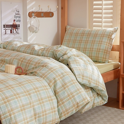 DoDo 兜兜 2025新款全棉纯棉水洗棉学生三件套【可定做尺寸】    曼达-绿