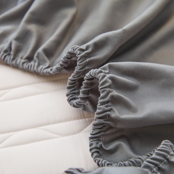 91家纺网 家纺一手货源 找家纺 雪云美2025新款全棉夹棉床笠斜纹A类纯棉床罩可定制尺寸 条纹- 灰色