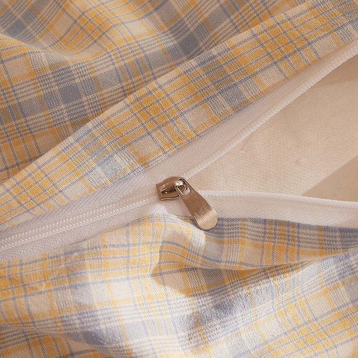 91家纺网 家纺一手货源 找家纺 DoDo 兜兜 2025新款全棉纯棉水洗棉四件套【可定做尺寸】 麦田-灰蓝