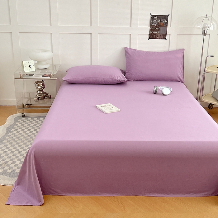 91家纺网 家纺一手货源 找家纺 卡迪熊家纺2025新款水洗m床单 魅力紫