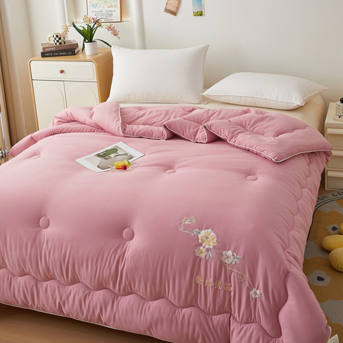 91家纺网 家纺一手货源 找家纺 喜糯糯 2025年新款春秋蛋白棉加厚款被子被芯四季被子被芯直播供货 豆沙