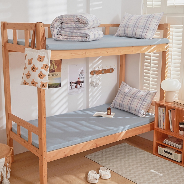 91家纺网 家纺一手货源 找家纺 DoDo 兜兜 2025新款全棉纯棉水洗棉学生三件套【可定做尺寸】    森沐-蓝