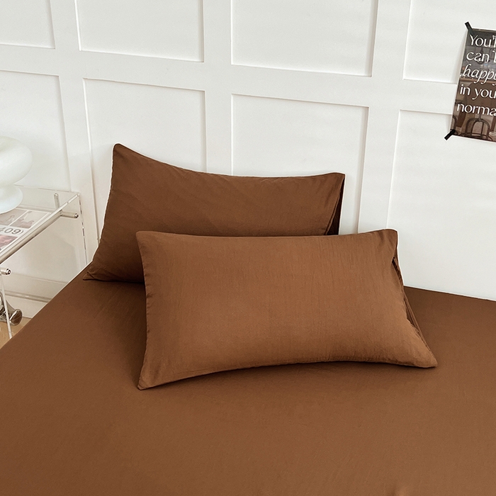 91家纺网 家纺一手货源 找家纺 卡迪熊家纺2025新款水洗m床单 咖啡